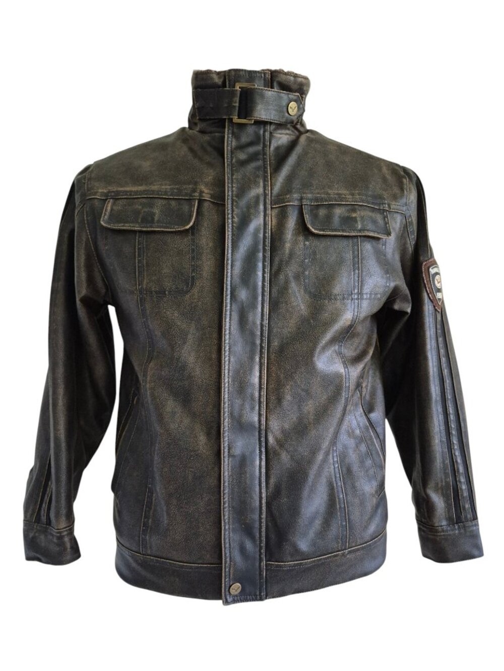 Hawke Co Adventure Legends 1958 Helicopter Faux Leather Bomber Sherpa Jacket
